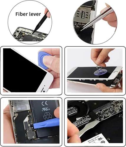 Miniatura 5 de Juego de destornilladores de 20 piezas, herramienta de reparación de teléfonos móviles, kit magnético pequeño con cabeza plana Phillips Pentalobe