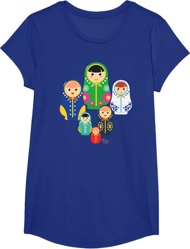 Miniatura 21 de Matryoshka Russian Nesting Dolls, Rusia - Camiseta de regalo, Azul / Patchwork, S