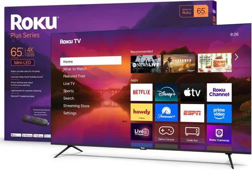 Miniatura 17 de Roku Smart TV 2025 – Serie Plus de 55 pulgadas, TV Mini-LED – RokuTV con control remoto de voz mejorado – Televisión 4K QLED de pantalla plana