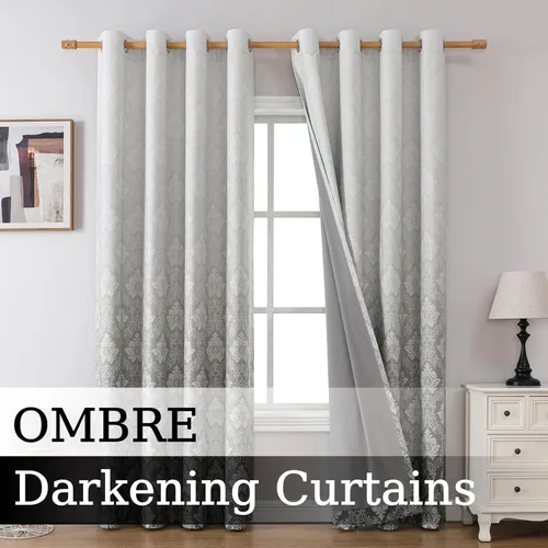 Miniatura 2 de Flyfun Medallion - Cortinas opacas de 84 pulgadas de largo, con aislamiento térmico y ojales, juego de 2 paneles de cortinas para dormitorio