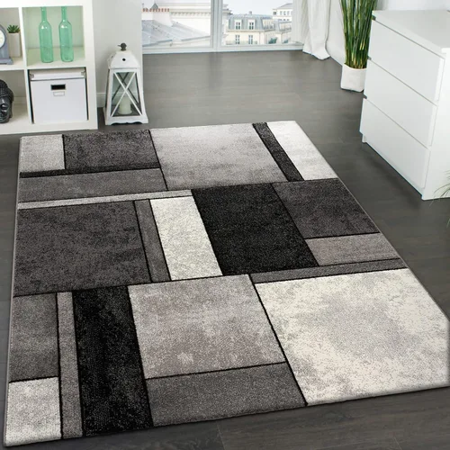 Miniatura 5 de Paco Home Alfombra de área con patrón geométrico moderno en gris y blanco, tamaño: 2' x 3'7