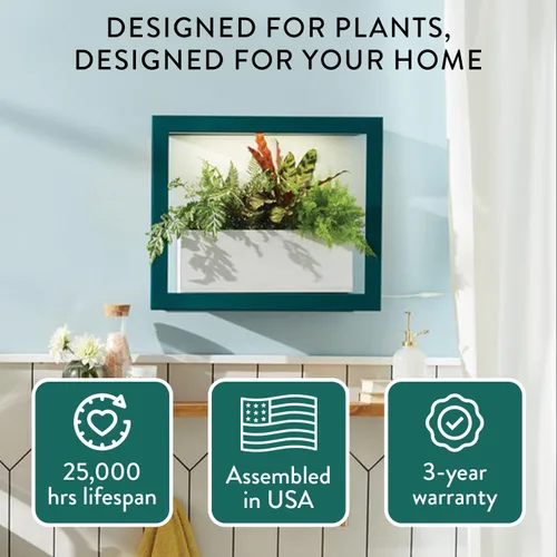 Miniatura 2 de Modern Sprout Smart Growframe - Soporte para plantas montado en la pared con luz LED de cultivo - Control inteligente por aplicación - Marco