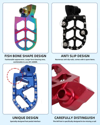 Miniatura 4 de JFG RACING Estriberas CNC para motocicleta de cross, estriberas de pedal de descanso CNC para YZ65 18-23/YZ85 02-23/YZ125 97-23/YZ250 98-23/YZ250F