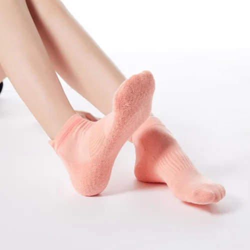 Miniatura 9 de Calcetines de yoga con dedos de pilates con empuñaduras para mujer, antideslizantes, acolchados, florales, calcetines tobilleros para baile de ballet