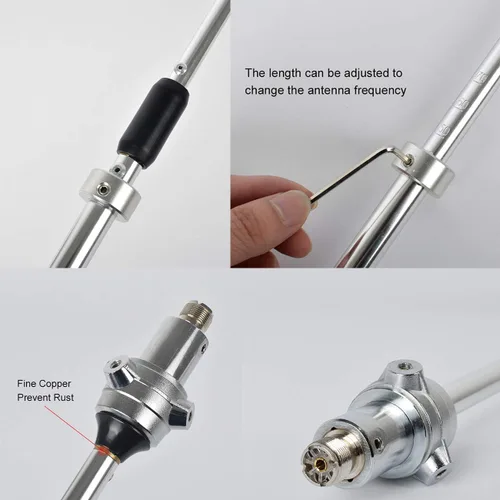 Miniatura 4 de HYS Radio móvil UHF de 100 vatios de frecuencia alterable Antena móvil de aleación de aluminio para 350-500 Mhz dispositivo repetidor Motorola