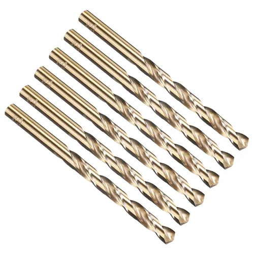 Miniatura 142 de PATIKIL Broca Jobber de 0.039 in, vástago recto M35 cobalto 5% acero de alta velocidad 135° acabado dorado para metal duro de acero inoxidable - 2