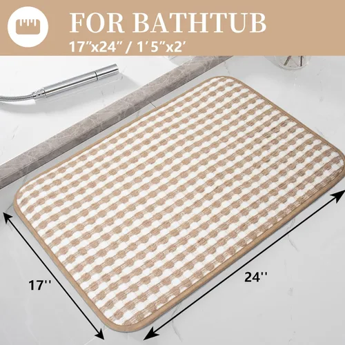 Miniatura 2 de Tapetes de baño antideslizantes delgados para debajo de la puerta, tapetes de baño de secado rápido absorbentes con respaldo de goma trenzado