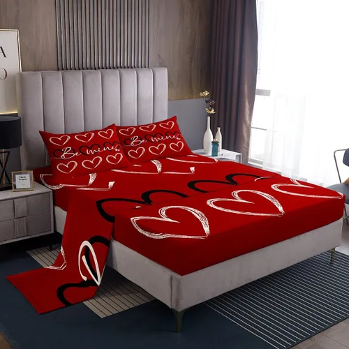 Miniatura 20 de Erosebridal Juego de sábanas de rosas tamaño individual, color azul, diseño romántico para mujeres, niñas, esposa, pareja, día de San Valentín