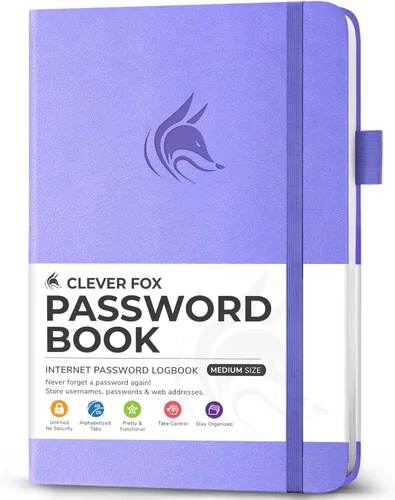 Miniatura 9 de Clever Fox - Libreta de contraseñas con pestañas alfabéticas, organizador de direcciones de Internet, tamaño grande, para inicios de sesión en Azul