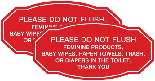 Miniatura 20 de Signs ByLITA Letrero de etiqueta victoriana Please Do Not Flush (Lt Gray), pequeño, 1 paquete Gris claro