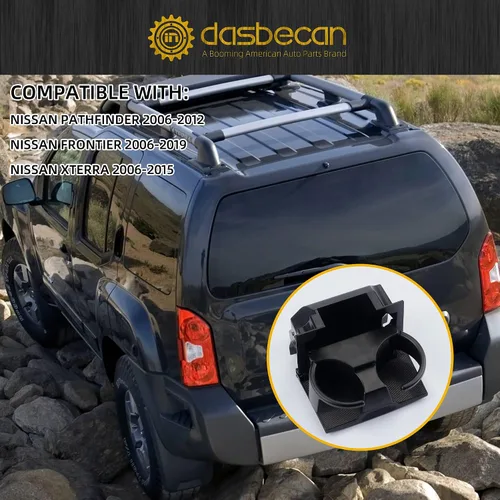 Miniatura 4 de Dasbecan Caja de Ensamblaje de Consola Portavasos para Asiento Trasero, Color Negro, Compatible con Nissan Pathfinder 2006-2012, Nissan Frontier