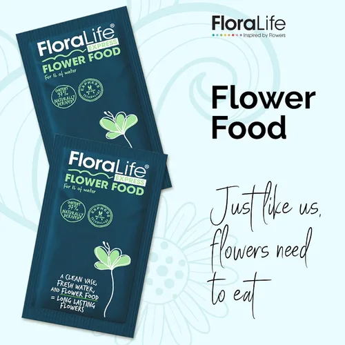 Miniatura 2 de FloraLife Comida para Flores Cortadas Frescas - Bolsita Multi-Nutriente y Solución de Hidratación - 25 Sobres