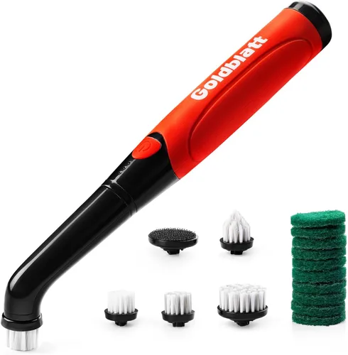 Goldblatt Kit de limpieza eléctrica inalámbrica de 18 piezas, cepillo eléctrico de mano para baño, cocina, ducha, azulejos, lechada y superficies