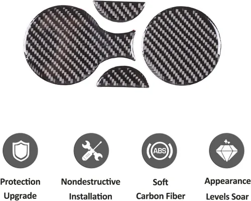 Miniatura 6 de HAPPYHORSE Adhesivo de fibra de carbono para automóvil compatible con Fiat 500 2010-2019, calcomanía de fibra de carbono real, accesorios