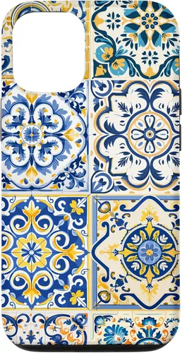 Miniatura 27 de iPhone 13 Patrón de azulejos mediterráneos sicilianos con estuche estético Maiólica