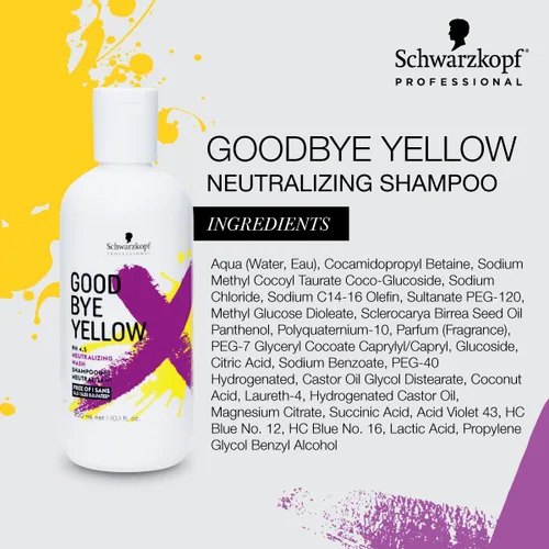 Miniatura 4 de GOODBYE YELLOW Champú de lavado neutralizante - Equilibrio de color para tonos cobrizos y amarillos - Cuidado del cabello vegano limpiador
