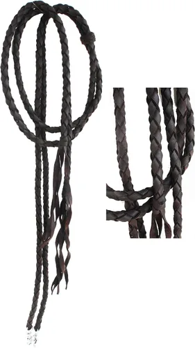 Miniatura 5 de CHALLENGER Horse Horse Western Leather Round Braided Supple Roper Reins 6651