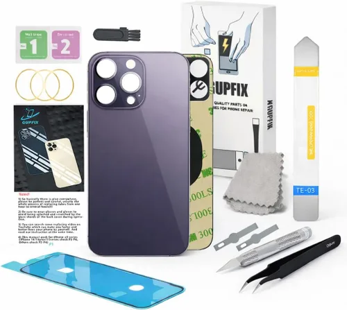 Miniatura 13 de Reemplazo de cristal trasero para iPhone 15Pro Max con herramientas Repir Big Hole OEM Rear Cover Glass Pre-Installed Internal Parts Easier