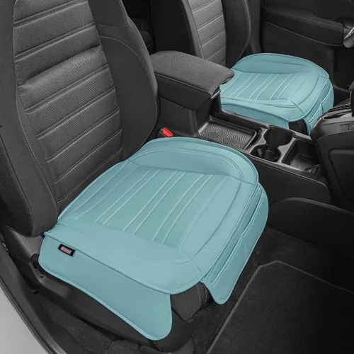 Miniatura 16 de Motor Trend Fundas de asiento para autos, camiones, SUV, fundas de asiento acolchadas de piel sintética beige con bolsillos de almacenamiento, funda