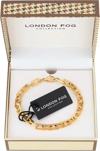 Miniatura 4 de LONDON FOG Pulsera unisex de oro cuadrado de 8 pulgadas (LF10021)