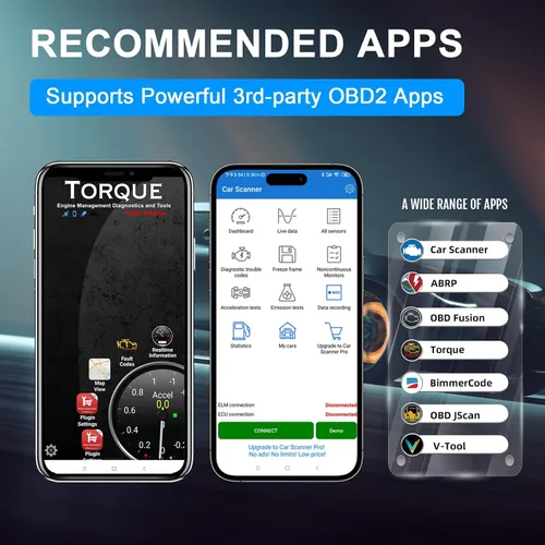 Miniatura 9 de iCar Pro 2S OBD2 Adaptador Bluetooth Comprobación motor lector de código de vehículo Herramientas de diagnóstico para iOS y Android y Windows Hecho
