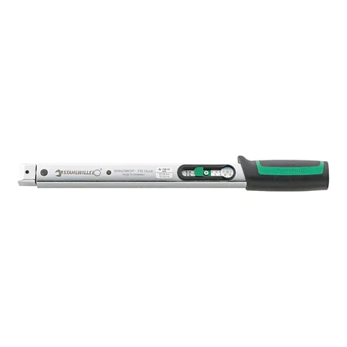 Miniatura 3 de Stahlwille Llave dinamométrica 730, tamaño a/5, 6-50Nm, inserto de 0.354x0.472 in, 12.402 in de largo, con soporte para herramientas de inserción