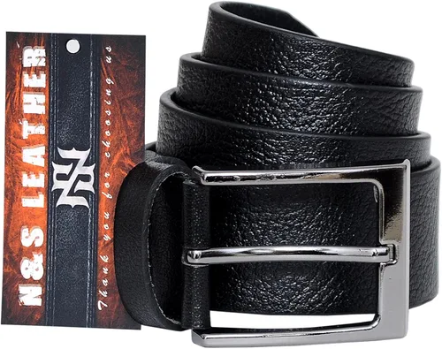 Miniatura 3 de N&S LEATHER Cinturones para hombre, cinturón de cuero para hombre, cinturones casuales grandes y altos para hombre, cinturones de cuero sólido sin