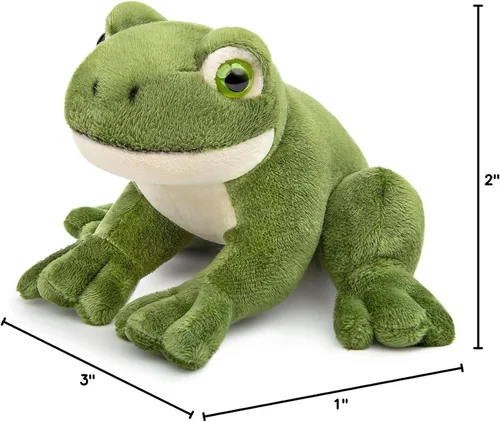 Miniatura 9 de Juguete de peluche de rana de simulación – 6.3 pulgadas de rana verde realista, juguetes de peluche reptiles, muñecas de felpa súper suaves