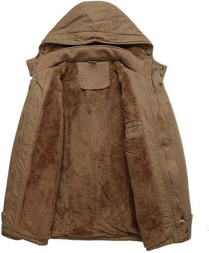 Miniatura 3 de CRYSULLY - Abrigo de invierno con capucha extraíble para hombre
