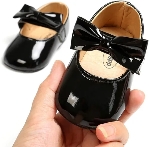 Miniatura 78 de RVROVIC Mocasines de princesa para bebé, zapatos brillantes de Mary Jane, zapatos de cuna de suela suave y ligera de primera calidad, zapatos