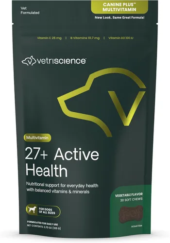 Miniatura 10 de VETRISCIENCE Canine Plus MultiVitamina para Perros - Suplemento vitamínico recomendado por veterinarios - Apoya el estado de ánimo, la piel