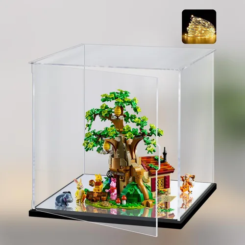 Miniatura 9 de Vitrina de acrílico transparente premium con iluminación LED – Escaparate a prueba de polvo con protección UV para máscara Lego Venom 76187, cascos