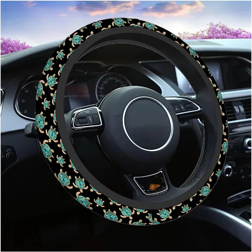 Miniatura 19 de Swono Fundas de volante de neopreno antideslizantes con diseño de fantasmas lindos y divertidos fantasmas bailarines de Halloween, agarre cómodo