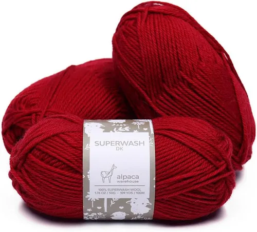 Miniatura 12 de 100% lana pura Superwash de Alpaca Warehouse, juego de 3 madejas (150 gramos) de peso DK - Procedencia directa de Perú - Celestialmente suave