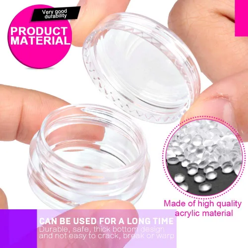 Miniatura 3 de GBSTORE Contenedores cosméticos de plástico de 0.11 oz, para sombra de ojos, uñas, polvo, joyería, bálsamo labial, brillo labial, crema y cremas