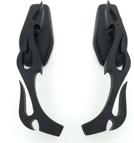 HK - Espejos de correr negros personalizados con vástago de llama de fuego compatible con CBR 600 600RR 900RR 929RR954RR 1000RR Kawasaki Ninja