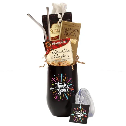 Broadway Basketeers Taza de regalo con texto en inglés «Thank You Sweets and Chocolate», taza aislada de 16 onzas con galletas, golosinas y