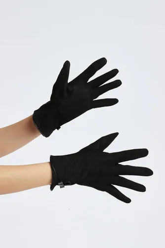 Miniatura 59 de Sahabowi Guantes de cuero para clima frío Manopla de lana cálida de invierno para mujeres