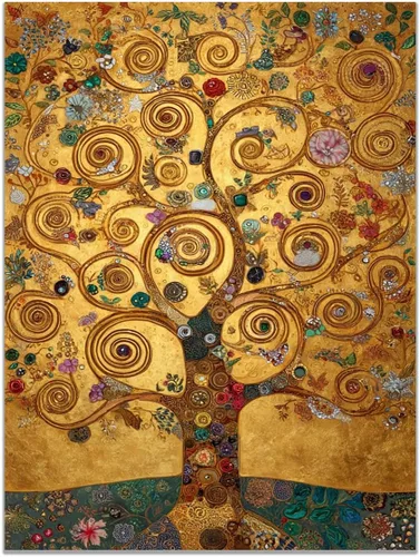 Miniatura 18 de VOCBAN Nature Tree of Life Abstract Pictures Canvas Painting Large Modern Canvas Wall Art Colorful Trees Living Room Wall Decor Plant Prints(black