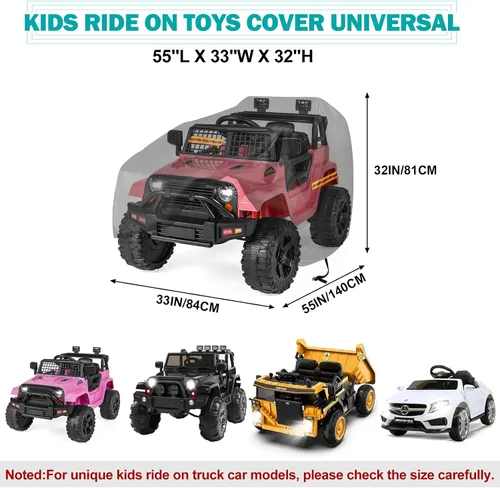 Miniatura 3 de Cubierta para coche de montar para niños, gran cubierta impermeable para ruedas de poder, cubierta universal para juguetes de coche de 210D