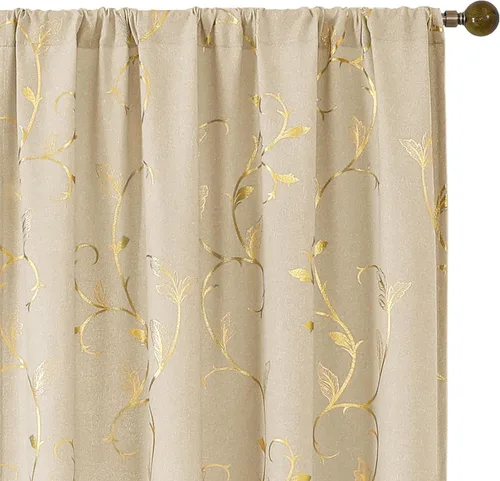 Miniatura 45 de BUHUA Cortinas Opacas de 63 Pulgadas de Largo, 2 Paneles con Aislamiento Térmico, Tratamiento de Ventana para Dormitorio, Cortinas Oscurecedoras