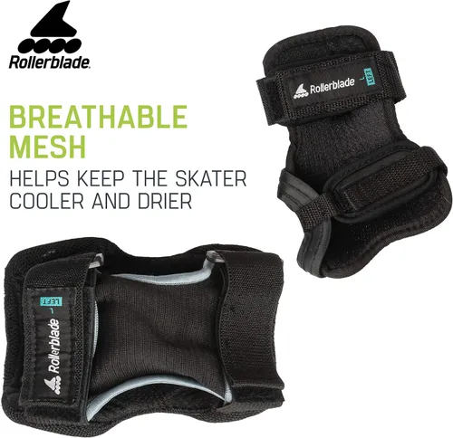 Miniatura 4 de Rollerblade Skategear Junior - Paquete de 3 unidades de equipo de protección, rodilleras, coderas y muñequeras, protección multideportiva, juvenil