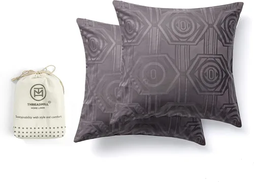 Miniatura 12 de Threadmill Funda de almohada de algodón de 18 x 18 pulgadas, juego de 2 fundas de cojín cuadradas decorativas de algodón con diseño de hiedra