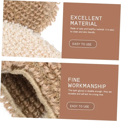 Miniatura 3 de FRCOLOR Guantes de baño exfoliantes, 2 unidades, guantes de lufa, exfoliantes, tejido para baño, toallas de limpieza para la espalda, 2 uds