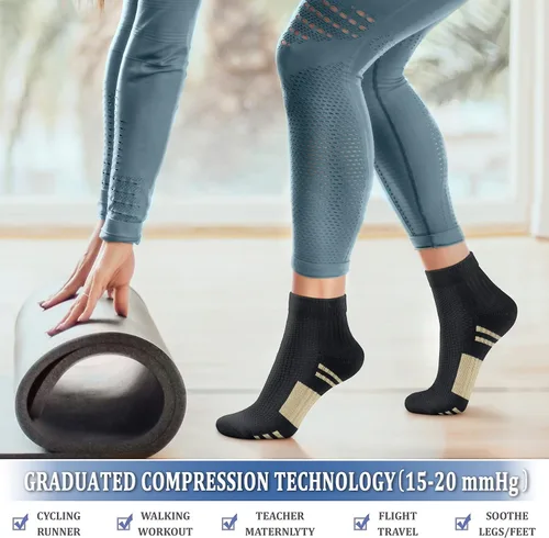 Miniatura 2 de CHARMKING Calcetines de compresión para mujeres y hombres, circulación de 15 a 20 mmHg, lo mejor para atletismo, correr, ciclismo, enfermera, uso
