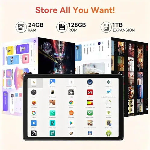 Miniatura 3 de Android Tablet with 10.1 inch 1280 * 800 IPS HD Touchscreen, Octa-Core Processor, 128GB Storage, 1TB TF Card Expandable, 5G/2.4G WiFi, BT 5.0,Dual