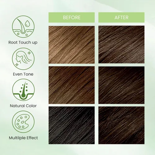 Miniatura 6 de Champú de tinte para el cabello marrón 3 en 1, champú instantáneo de color natural para el cabello, 100% cobertura de cabello gris, champú para Café