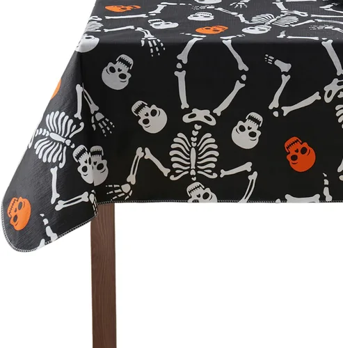 Miniatura 12 de Serafina Home Mantel de vinilo de Halloween: vinilo PEVA con mantel de respaldo de franela reutilizable (Jack O Lantern, 52 "x 70")