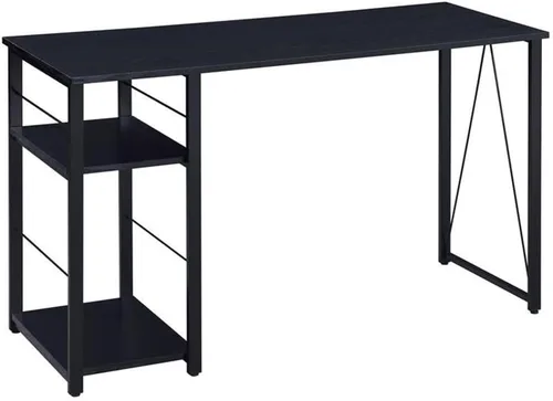 Miniatura 5 de Acme Vadna - Escritorio de madera con 2 estantes y base de metal abierta en color negro