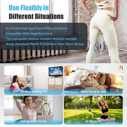 Miniatura 7 de Ejercitador interior de muslo para mujer, entrenador de muslos ajustable con bandas de resistencia para terapia física para mujeres, para yoga, dar